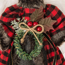 Load image into Gallery viewer, Handmade Plaid Angel Christmas Treetop Ornament Decoration 12" H - Red & Black