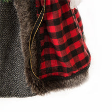 Load image into Gallery viewer, Handmade Plaid Angel Christmas Treetop Ornament Decoration 12" H - Red & Black