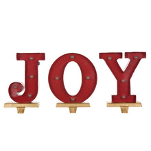 Load image into Gallery viewer, Christmas Stocking Holder 8.46"H "JOY" Stocking Holder Set