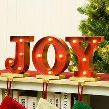 Load image into Gallery viewer, Christmas Stocking Holder 8.46"H "JOY" Stocking Holder Set