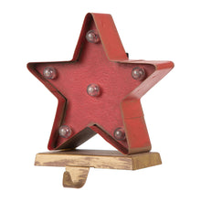 Load image into Gallery viewer, 7.48" Marquee LED Lighted Star Christmas Stocking Holder Battery Operated