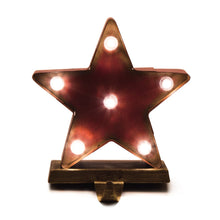 Load image into Gallery viewer, 7.48" Marquee LED Lighted Star Christmas Stocking Holder Battery Operated