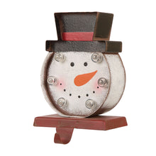 Load image into Gallery viewer, 7.48" Marquee LED Lighted Snowman Head Christmas Stocking Holder Battery Operated