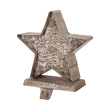 Load image into Gallery viewer, 7.50"H Marquee LED Wooden/Metal Star Stocking Holder