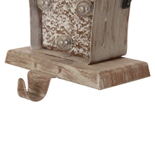Load image into Gallery viewer, 7.50"H Marquee LED Wooden/Metal Giftbox Stocking Holder