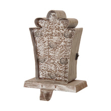 Load image into Gallery viewer, 7.50"H Marquee LED Wooden/Metal Giftbox Stocking Holder