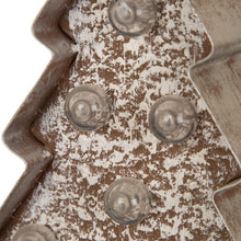 Load image into Gallery viewer, 7.50"H Marquee LED Wooden/Metal Christmas Tree Stocking Holder