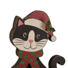 Load image into Gallery viewer, 7.50"H Wooden/Metal Cat Stocking Holder