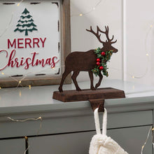 Load image into Gallery viewer, 6.50"H Wooden/Metal Reindeer Stocking Holder
