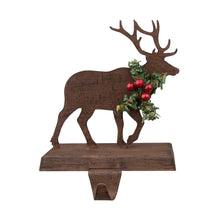 Load image into Gallery viewer, 6.50"H Wooden/Metal Reindeer Stocking Holder