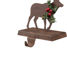 Load image into Gallery viewer, 6.50"H Wooden/Metal Reindeer Stocking Holder