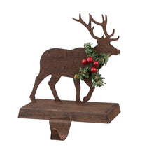 Load image into Gallery viewer, 6.50"H Wooden/Metal Reindeer Stocking Holder