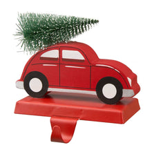 Load image into Gallery viewer, 5.31"H Wooden/Metal Red Car Stocking Holder