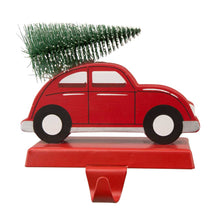 Load image into Gallery viewer, 5.31"H Wooden/Metal Red Car Stocking Holder