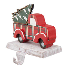 Load image into Gallery viewer, 6.12"H Wooden/Metal Red Truck Stocking Holder