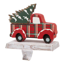 Load image into Gallery viewer, 6.12"H Wooden/Metal Red Truck Stocking Holder