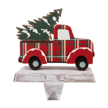 Load image into Gallery viewer, 6.12"H Wooden/Metal Red Truck Stocking Holder