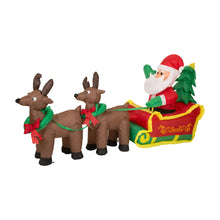 Load image into Gallery viewer, NorthLight 4 ft. Inflatable Santa Sleigh & Reindeer Lighted Christmas Yard Art Decor