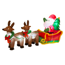 Load image into Gallery viewer, NorthLight 4 ft. Inflatable Santa Sleigh & Reindeer Lighted Christmas Yard Art Decor