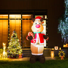 Load image into Gallery viewer, 8ft Lighted Inflatable Reindeer Holding Candy Cane Decor