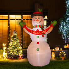 Load image into Gallery viewer, 12 ft Lighted Inflatable Snowman Decor with "Welcome" Banner