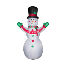 Load image into Gallery viewer, 12 ft Lighted Inflatable Snowman Decor with "Welcome" Banner