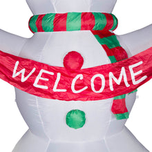 Load image into Gallery viewer, 12 ft Lighted Inflatable Snowman Decor with "Welcome" Banner