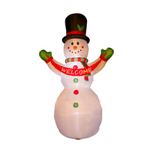 Load image into Gallery viewer, 12 ft Lighted Inflatable Snowman Decor with "Welcome" Banner