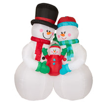 Load image into Gallery viewer, 8ft Lighted Inflatable Snowman Family Decor