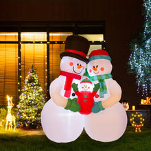 Load image into Gallery viewer, 8ft Lighted Inflatable Snowman Family Decor