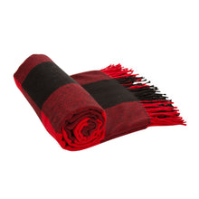 Load image into Gallery viewer, Plaid Check Tassel Throw Blanket, 50" x 60", Red