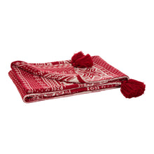 Load image into Gallery viewer, 50"L*60"W Knitted Acrylic Red Throw Blanket w/Tassels