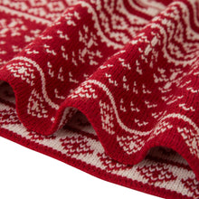 Load image into Gallery viewer, 50"L*60"W Knitted Acrylic Red Throw Blanket w/Tassels