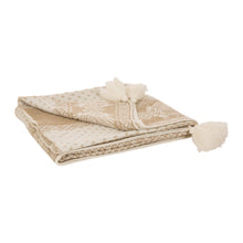 Load image into Gallery viewer, 50"L*60"W Knitted Acrylic Beige Throw Blanket w/Tassels