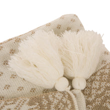 Load image into Gallery viewer, 50"L*60"W Knitted Acrylic Beige Throw Blanket w/Tassels