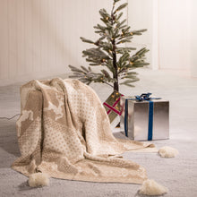Load image into Gallery viewer, 50"L*60"W Knitted Acrylic Beige Throw Blanket w/Tassels
