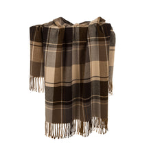 Load image into Gallery viewer, Plaid Woven Throw Blanket Winter Lattice Shawl Wrap with Tassels, Khaki, 50 × 60 Inch