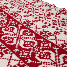 Load image into Gallery viewer, 60"L*50"W Knitted Snowflake Polyester Red/White Throw Blanket 930g