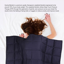 Load image into Gallery viewer, 72"L*48"W Cotton Shell Quilted Weighted Blanket With Polyester Filling - Navy Blue 12lbs