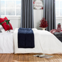 Load image into Gallery viewer, 72"L*48"W Cotton Shell Quilted Weighted Blanket With Polyester Filling - Navy Blue 12lbs