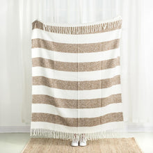 Load image into Gallery viewer, 60"L*50"W Woven Acrylic Gray Striped Jacquard Throw 780g