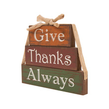 Load image into Gallery viewer, Handcrafted Wooden "Give Thanks" Block Set