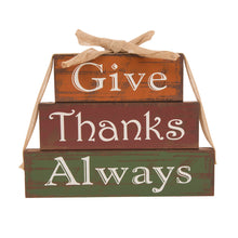 Load image into Gallery viewer, Handcrafted Wooden "Give Thanks" Block Set