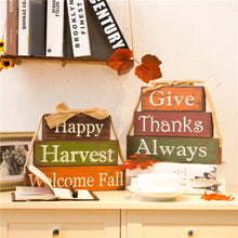 Load image into Gallery viewer, Handcrafted Wooden "Give Thanks" Block Set
