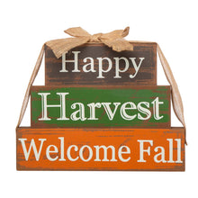 Load image into Gallery viewer, 11.81"L Wooden Happy Harvest Block Set