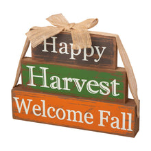 Load image into Gallery viewer, 11.81"L Wooden Happy Harvest Block Set