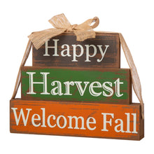 Load image into Gallery viewer, 11.81"L Wooden Happy Harvest Block Set