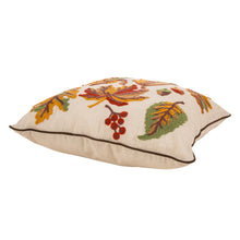 Load image into Gallery viewer, 16 x 16 Inches Decorative Embroidered Leaves Throw Pillow