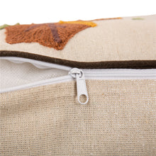 Load image into Gallery viewer, 16 x 16 Inches Decorative Embroidered Leaves Throw Pillow