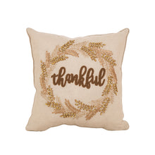 Load image into Gallery viewer, Thanksgiving Pillow Home Decor Pillow with Insert Embroidered "Thank you" Square 16 x 16 Inch